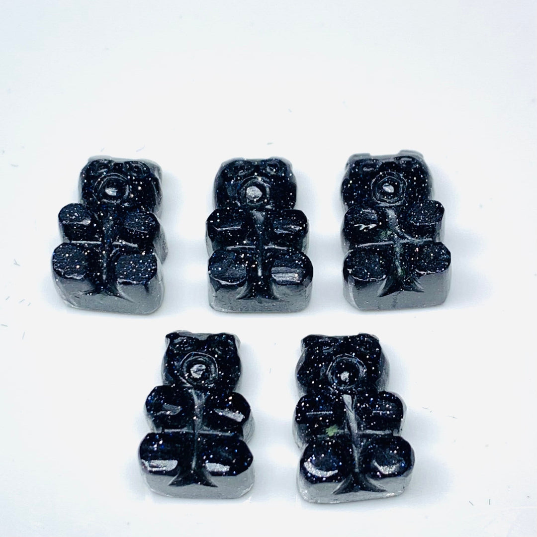 Black Sunstone Hand Carved Teddy Shape Beads, Sunstone Teddy Shape Carving Loose Gemstone Beads for Jewlery, Sunstone Gemstone Bead, 12X8 MM