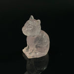 Load image into Gallery viewer, Rose Pink Quartz Cat Carved Gemstone, Egyptian Cat Carving, Feminine Energy and Healing Energy Rose Quartz Carving, Come Come Cat 30X17 mm