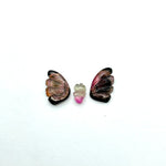 Load image into Gallery viewer, natural tourmaline Butterfly Shape Carving, Hand carved tourmaline Butterfly loose carving, carved butterfly  jewelry Making 22x11mm.