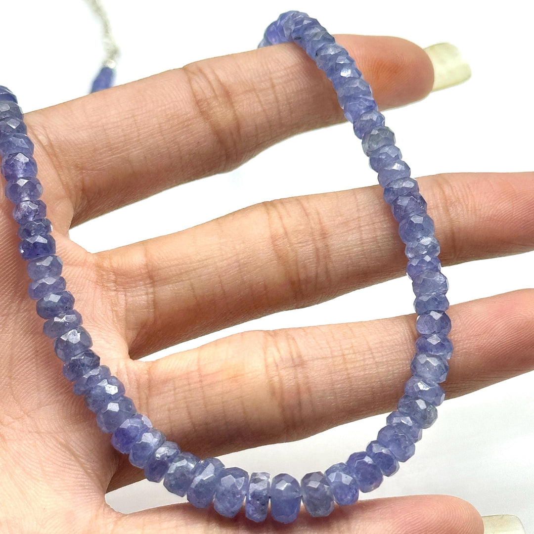 Natural Tanzanite Beaded Necklace, Purple Tanzanite Gemstone Necklace, Healing Crystal Necklace, Dainty Handmade Necklace, Surprise for Love