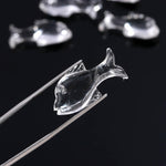 Load image into Gallery viewer, Crystal Quartz Dolphin Shape Carving, Clear Crystal Fish Shape Beads, Jewelry Making Fish Charms, 28 MM, Loose Sea Carved Stone