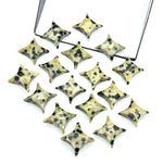 Load image into Gallery viewer, Dalmation Jasper Ninja Star Shape Carving Beads, Fancy Star Shape Gemstone Beads, 11X15 MM Jewelry Making Star Shape Briolettes Loose Beads