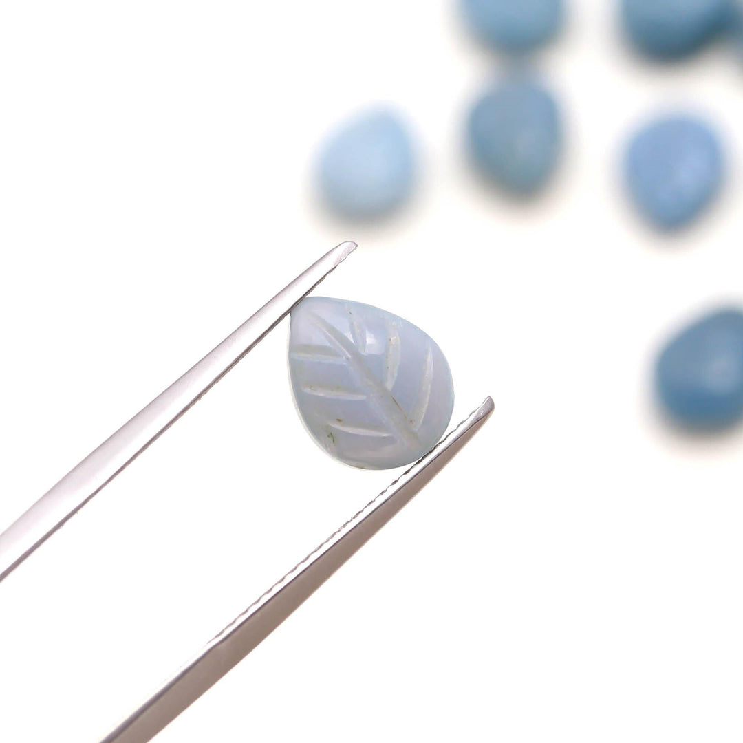 Natural Blue Opal Leaf Shape Briolette's, Hand Carved Blue Opal Leaf Shape Beads, Wholesale Loose Leaves Charms for Jewelry Making, 10 MM