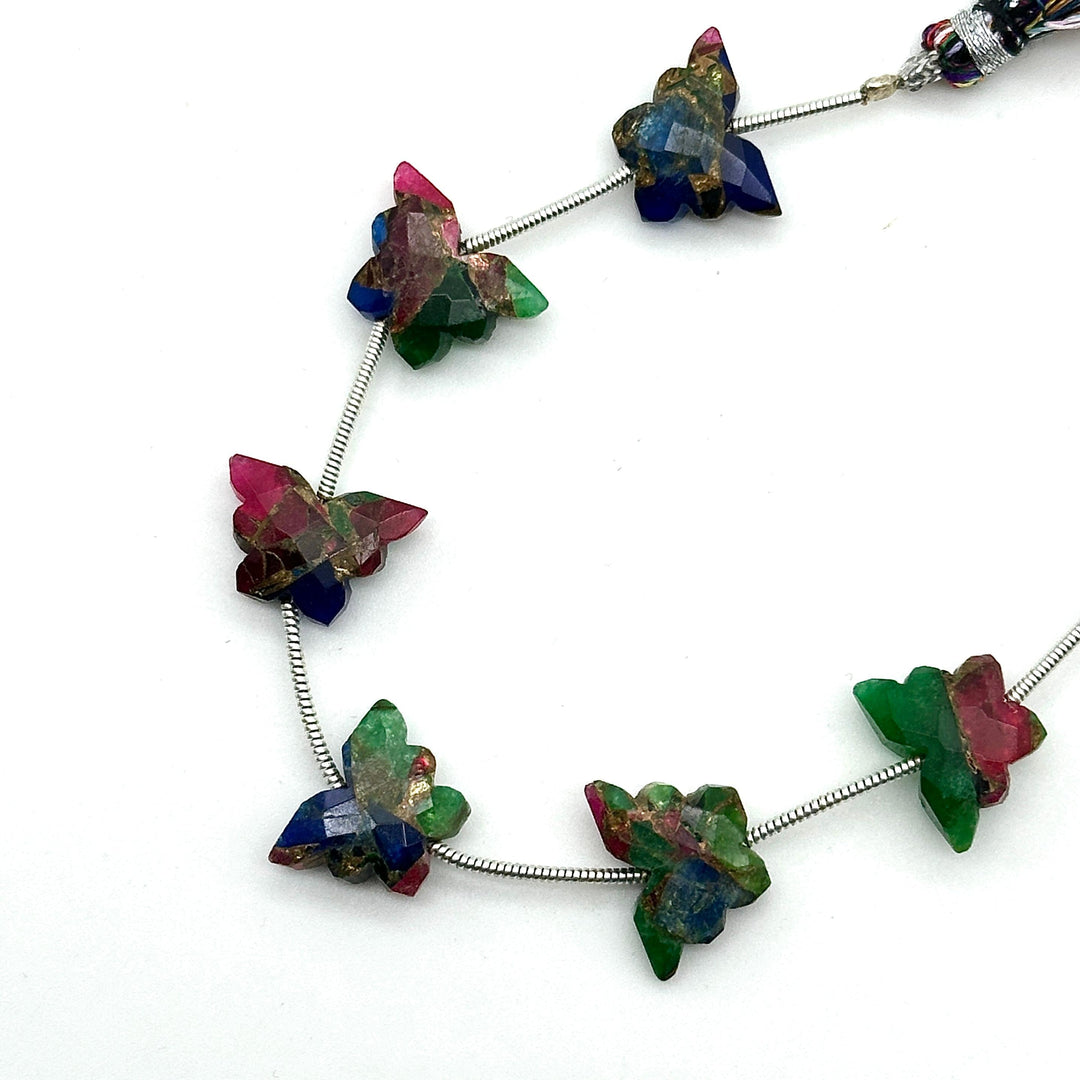 Colorful Mohave Turquoise Butterfly Beads, AAA Turquoise Faceted Butterfly Gemstone Briolette's, Butterfly Charms For Jewelry 14x10 MM