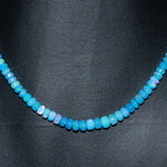 Load image into Gallery viewer, Flashy Blue Lavendar Ethiopian Opal Beads Necklace, Ethiopian Opal Faceted Rondelle Bead Necklace, 4 MM Welo Opal Rondelle, Bridesmaid Gifts