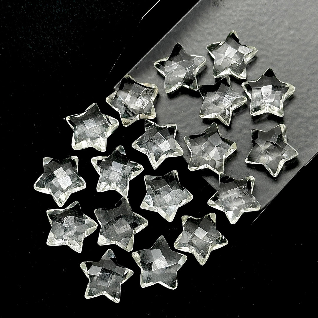 Natural Crystal Quartz Star Shape Briolettes, AAA Clear Quartz Faceted Star Beads, Wholesale Loose Beads for Jewelry, 12 MM, Star Crystals
