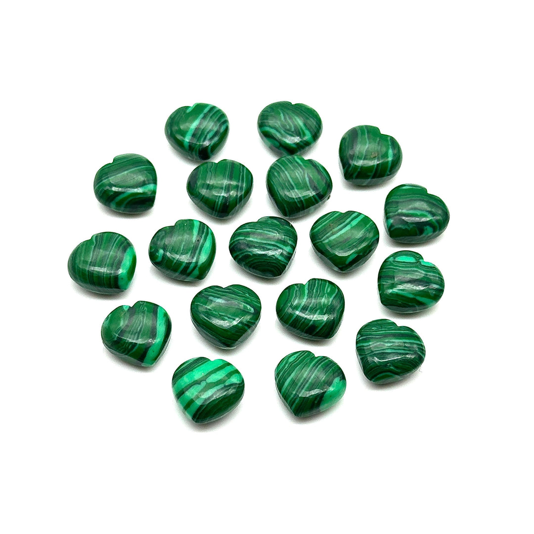 AAA Malachite Smooth Heart Shape Beads, Hand Carved Plain Malachite Heart Charms, Green Malachite Wholesale Loose Gemstone for Jewelry 8 MM