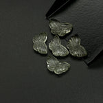 Load image into Gallery viewer, Green Amethyst Butterfly Beads: Carved Gemstone Charms, 11x18mm