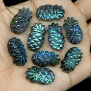 Flashy Labradorite Ananas Shape Gemstone, Carved Labradorite Pineapple Shape Stone, Ananas Carving Beads, Fruit Shape Hand Made Stones 24 MM