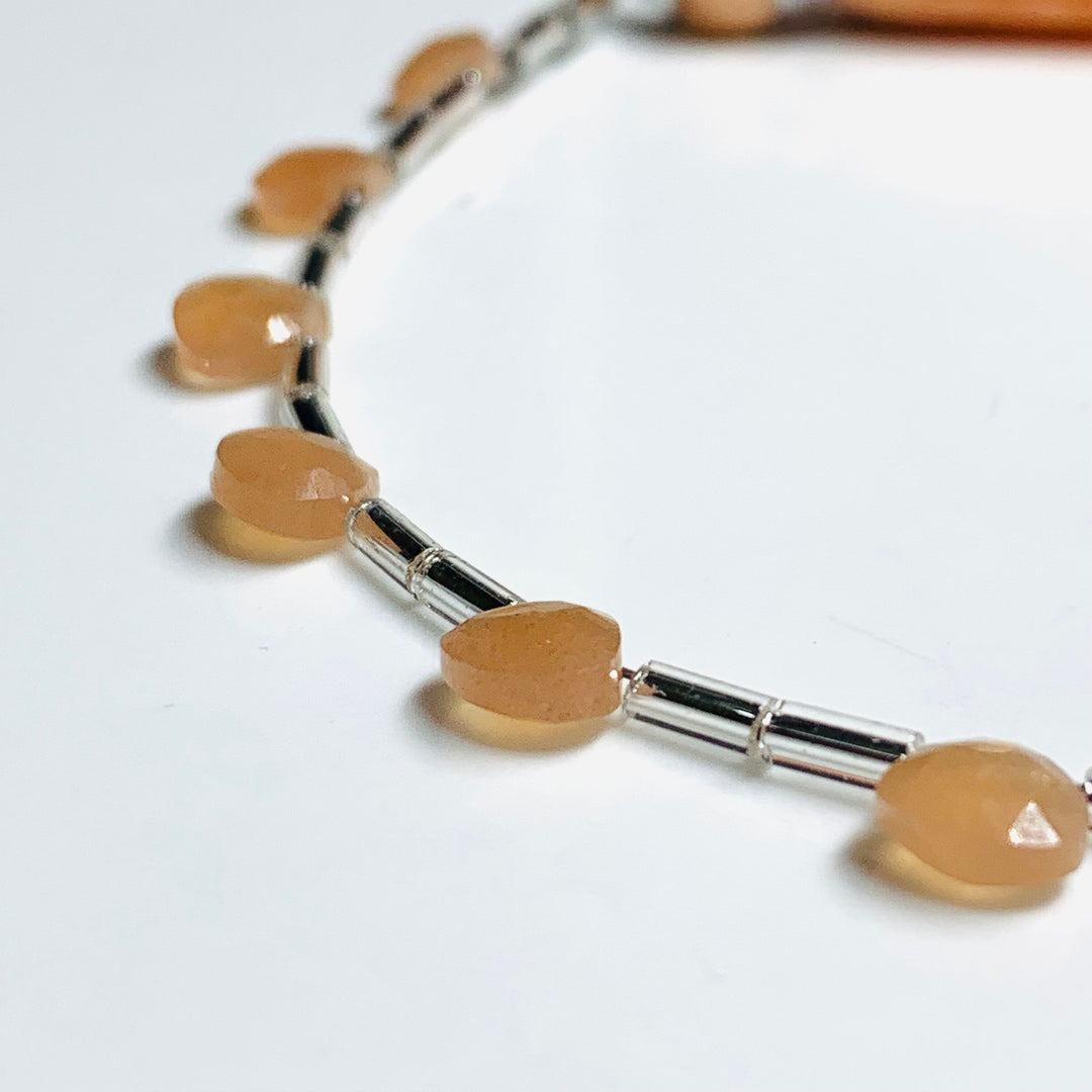 10 Pcs AAA quality Natural Peach Moonstone Faceted Heart Shape Beads, Amethyst Faceted Heart Shape Gemstone For Jewelry, 6 mm