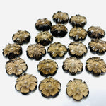 Load image into Gallery viewer, 1,2,3,4 pcs Natural Smokey Quartz Flower Shape Carved Gemstone, Flower Shape Carving, Carved Gemstone For Jewellery 15 mm