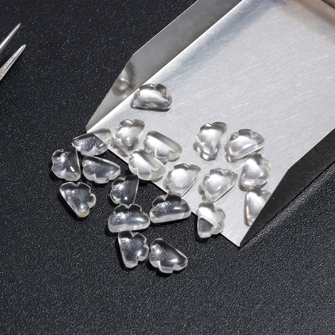 AAA Crystal Quartz Clouds Shape Beads, Natural Crystal Quarz Smooth Cloud Shape Beads, Carved Cloud Charms, 12 MM, Loose Carved Briolettes