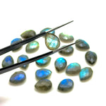 Load image into Gallery viewer, Flashy Labradorite Faceted Pear Shape Beads, Blue Fire AAA+ Quality Beads, 9X12 MM Briolette's Beads, Matched Pairs, Jewelry Making Beads