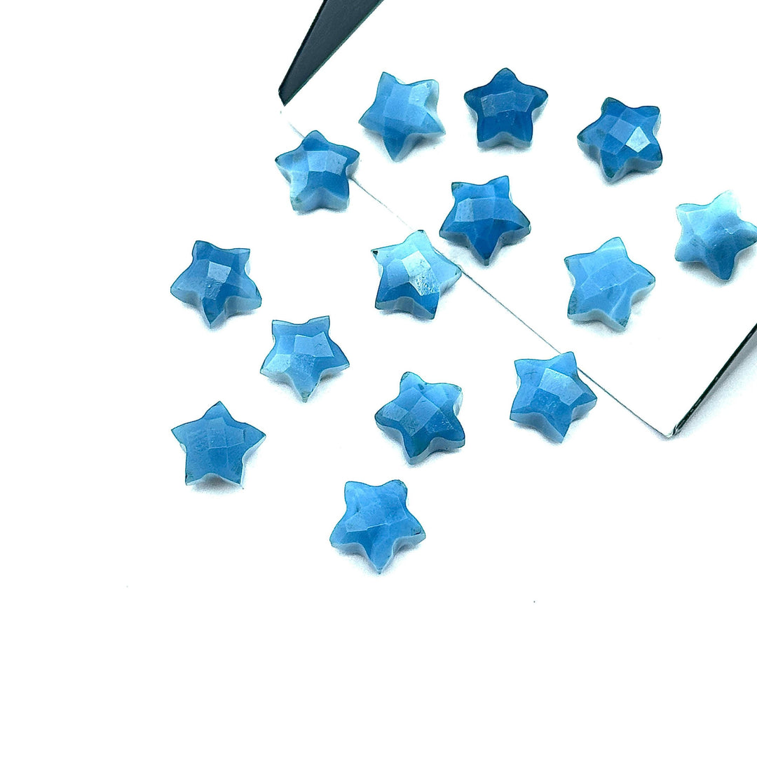 Mini Blue Opal Star Shape Briolettes, Hand Carved Faceted Star Beads, Wholesale Loose Gemstone Star Charm, Jewelry Making Star 8 MM
