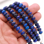 Load image into Gallery viewer, Natural Lapis Lazuli Faceted Rondelle Beads, 7-8 MM, 4 Inch Strand, AAA Lapis Beads for Jewelry Making