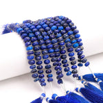 Load image into Gallery viewer, Natural Lapis Lazuli Faceted Rondelle Beads, 7-8 MM, 4 Inch Strand, AAA Lapis Beads for Jewelry Making