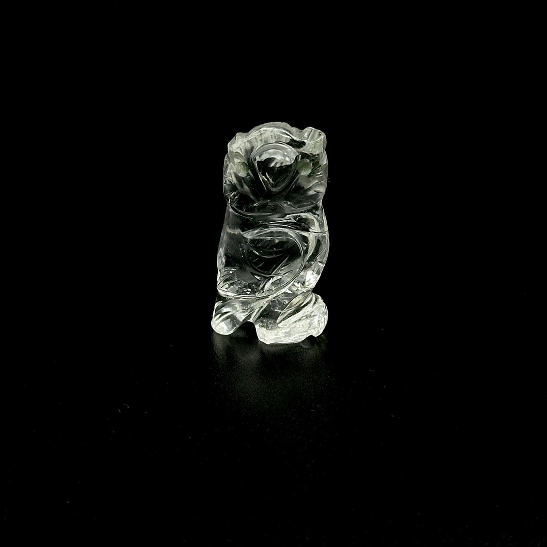 Natural Crystal Quartz Owl Shape Gemstones, Hand Carved Owl Shape Gemstone, Crystal Owl Shape Charms, 29 MM Bird Charm Carvings