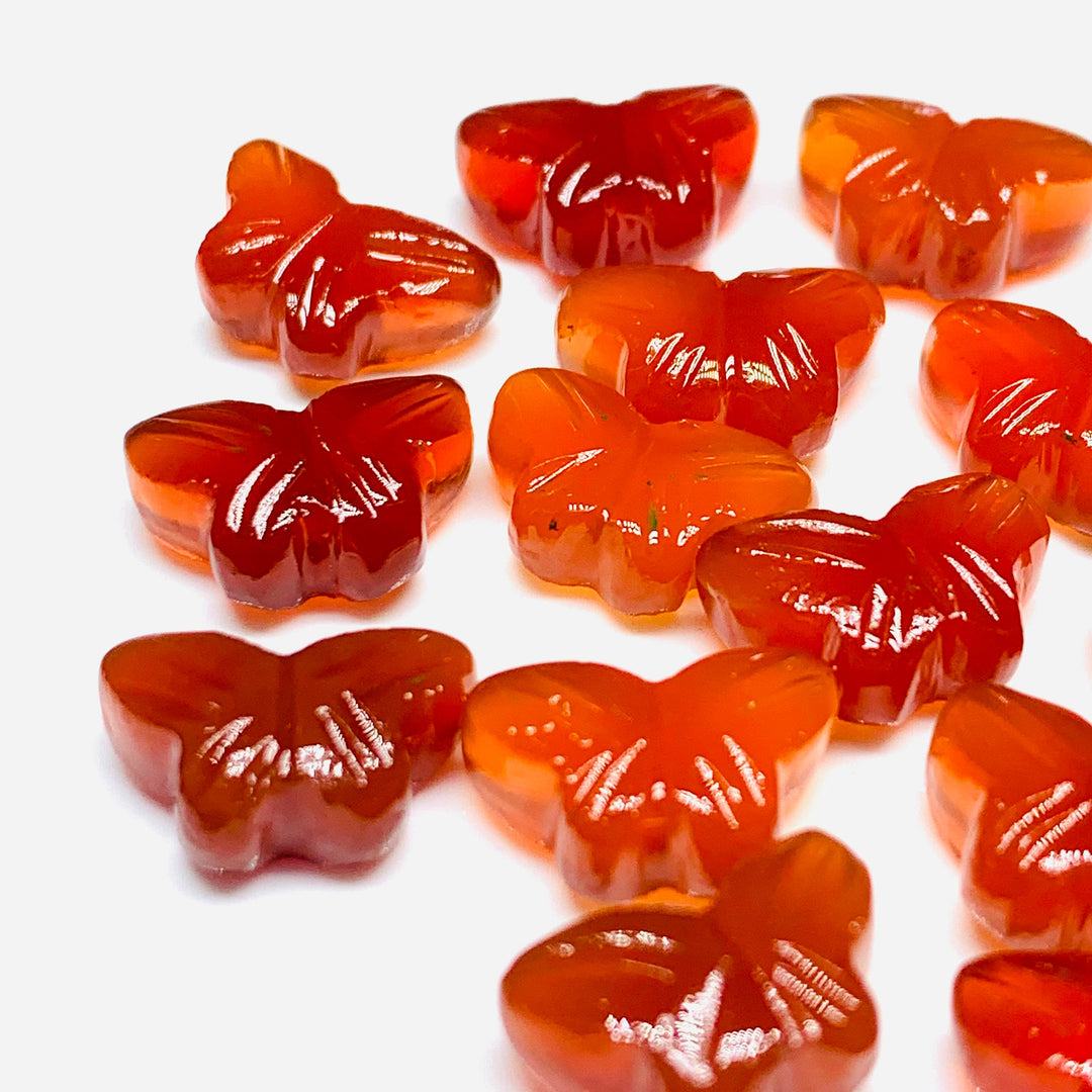 2,3,4,5,6 100% Natural Carnelian Butterfly Shape Carving ,Hand carved Butterfly shape Gemstone , carved Gemstone jewellery Making,12X7 mm
