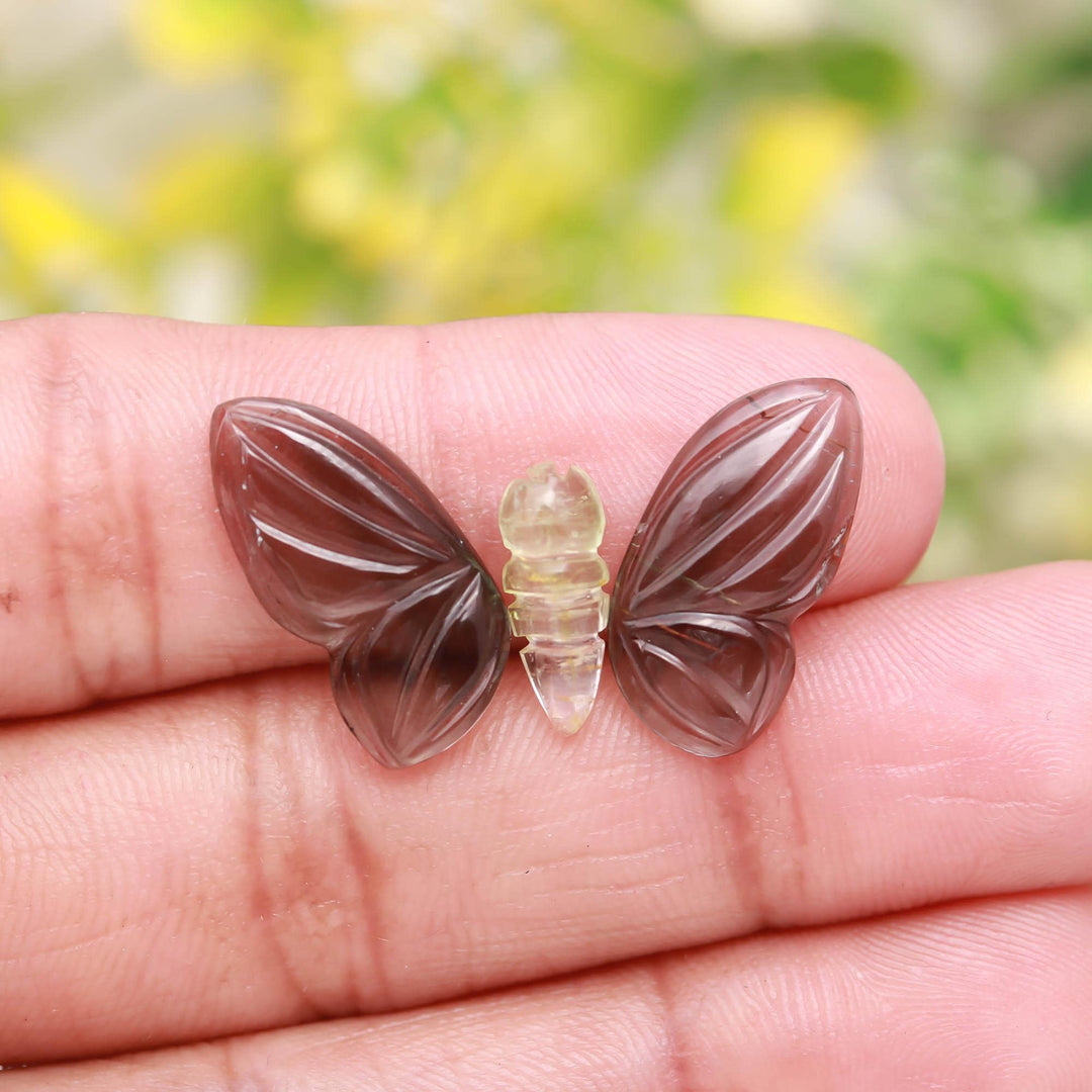 Pretty Tourmaline Butterfly Shape Gemstone, Natural Brown Tourmaline Hand Carved Butterfly Shape Beads, 19MM Loose 3 Stone, Beautiful Insect