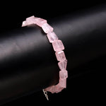 Load image into Gallery viewer, Natural Rose Quartz Faceted Tumble Beads Bracelet, Pink Quartz Nuggets Shape Beads Bracelet, Jewelry Gifts, Fancy Jewelry for Girls, 8 MM