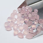 Load image into Gallery viewer, Superb Rose Quartz Drop Shape Briolette's Beads, Natural Rose Quartz Faceted Teardrop Beads, Jewelry Making Beads, 6X8 - 7X9 MM