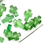 Load image into Gallery viewer, Green Strawberry Cross Shape Beads ~ Healing &amp; Protection Gemstone Beads ~ Faceted Strawberry Beads ~ 15 MM Cross Charm Beads ~ Green Beads