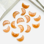 Load image into Gallery viewer, 2,3,4,5Pcs Natural peach moonstone Hand Carved Moon Shape Briolette, Carved Moon Shape Gemstone Jewelry, Faceted Moon Shape Briolette 12x7mm