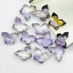 Load image into Gallery viewer, 2,3,4,5 pcs Purple Amethyst Butterfly Shape Gemstone Beads, Handmade Butterfly Shape Carving Beads, Amethyst Fancy Briolettes Beads 14x10 MM