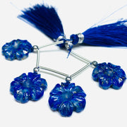 AAA Quality 4 Pcs strand 100% Natural Lapis Lazuli Fancy Shape Carved Gemstone, Fancy Shape Carving, Carved Gemstone For Jewellery 15mm