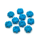Load image into Gallery viewer, Hand Carved Turquoise Flower Charm: AAA Blue Gemstone (12mm)