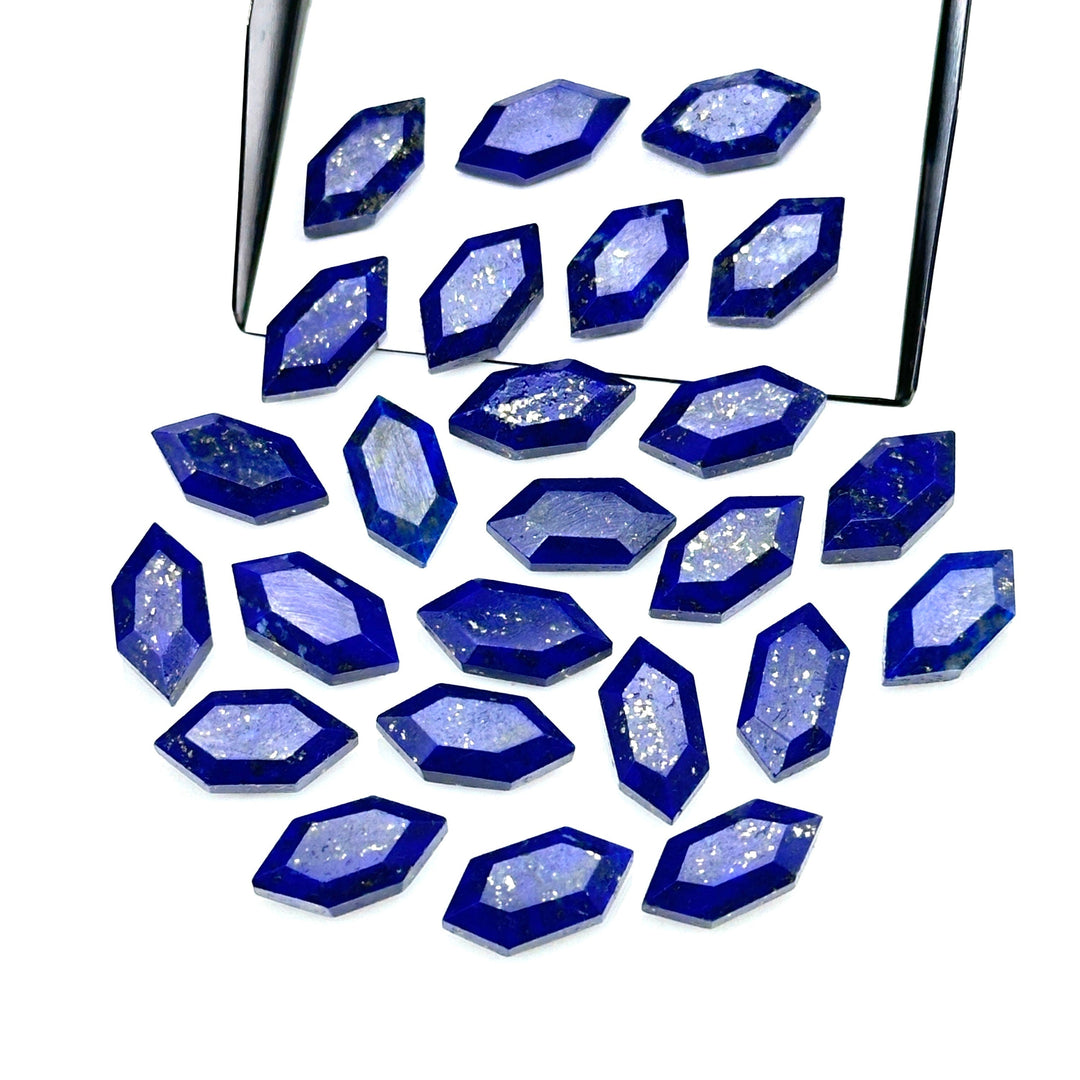 Lapis Lazuli Hexagon Shape Gemstone Beads, New Fancy Shape Charms For Jewelry, 7X14 Geometrical Gemstone Beads, Wholesale Carving Beads