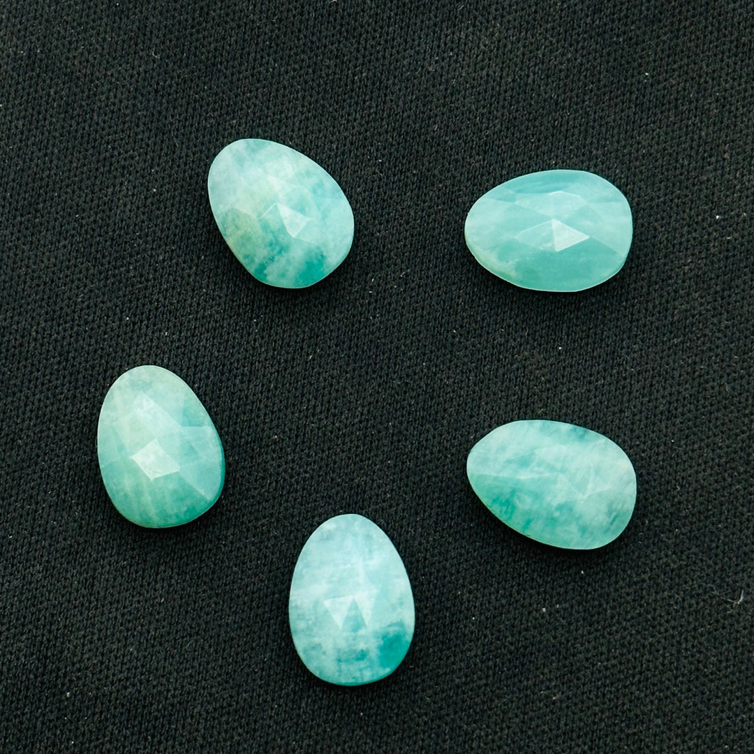2 pcs A-one Quality Amanzonite freeform Rosecut, faceted rosecut, gemstone for jewelry, jewelry making rosecut, loose gemstone 5X8 10X13 mm