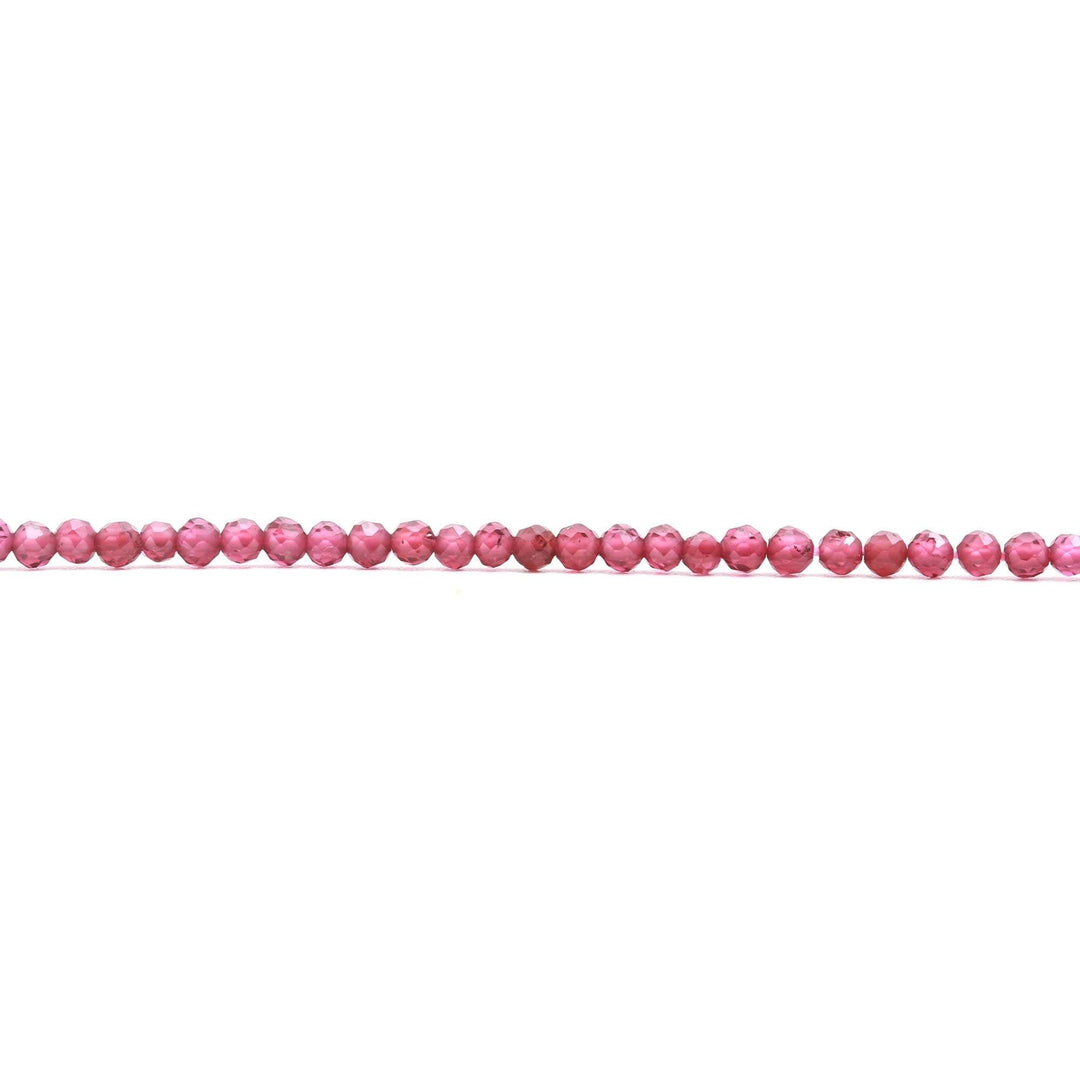 Mozambique Garnet Faceted Round Beads, Garnet Faceted Micro Beads, 2 MM Beads for Jewelry Making, 13 Inches, Natural Garnet Beads Strand