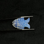 Load image into Gallery viewer, Natural Opalite Fish Carving Gemstone, Hand Carved Fish Shape Gemstone, Opalite Crystal 17X26 MM, Carved Opalite Fish Charm Best For Jewelry