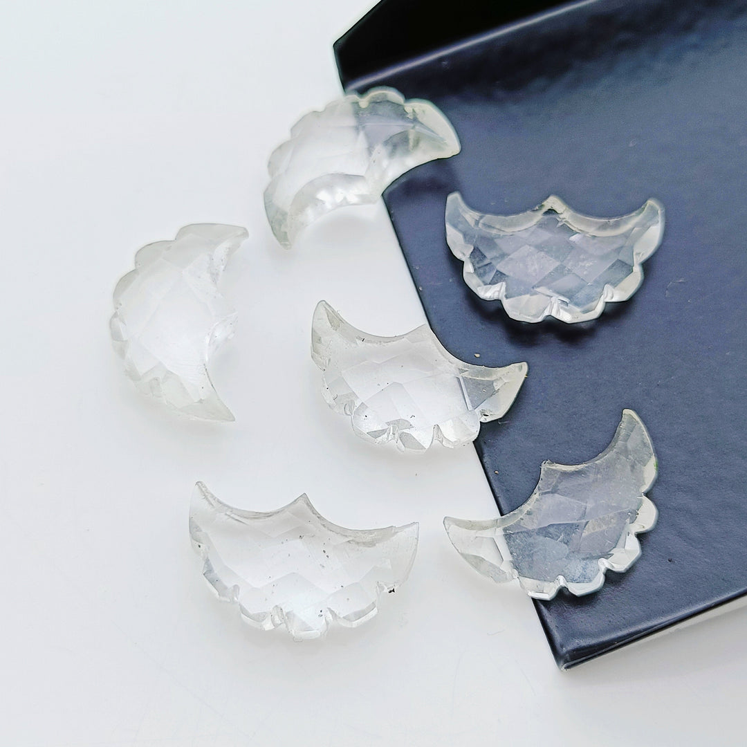 2,3,4,5,6 Pcs Natural crystal quartz  faceted eagle Shape gemstone, Faceted Hand Carved eagle gemstone, fancy Shape Gemstone,16X10 mm