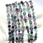 Multi Fluorite Faceted Tumble Gemstone Beads ~ 5X7-6X8MM Multi Fluorite Nuggets Shape Beads ~ 8