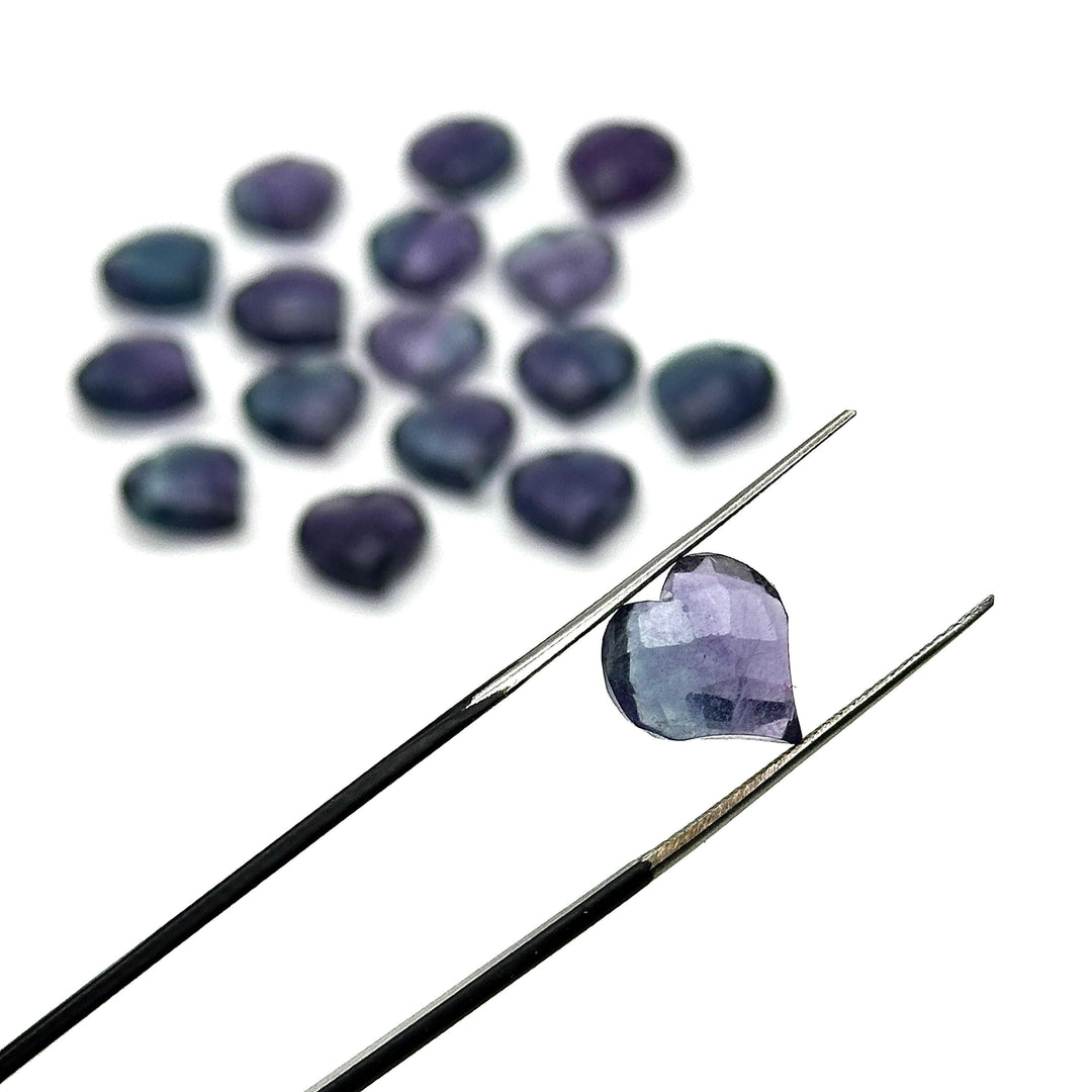 Natural Multi Fluorite Heart Shape Beads, Fluorite Faceted Heart Shape Briolettes, Hand Carved Heart Charms for Jewelry Making, 13 MM
