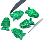 Load image into Gallery viewer, Natural Malachite Carved Fish Shape Gemstone, Hand Carved Fish Shape Gemstone, Jewelry Making Gemstones, 17X26 MM, Blue Fish Charm Pendant