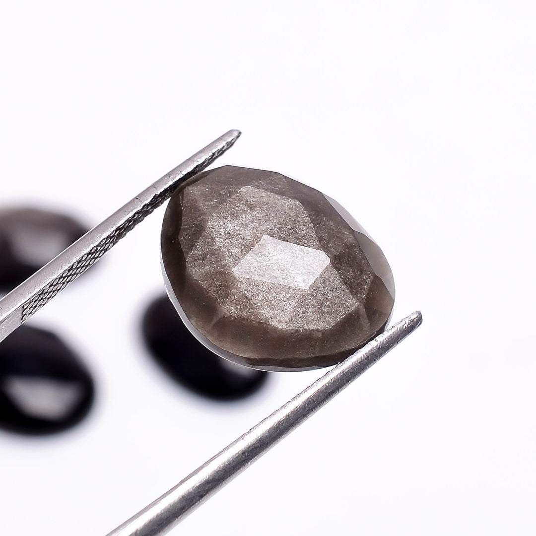 2,10,20,25,50pcs A-one Quality Golden Sheen Obsidian & Onyx freeform Rosecut, faceted rosecut, jewelry making rosecut 13X9 15X12 mm