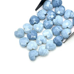 Load image into Gallery viewer, Blue Opal Heart Briolette Beads: Hand Carved Faceted Gemstone, 12mm