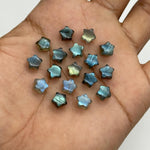 Load image into Gallery viewer, Flashy Labradorite Star Shape Briolette's, Natural Labradorite Star Gemstone Beads, Smooth Labradorite Star Beads, Mini Charms 8 MM