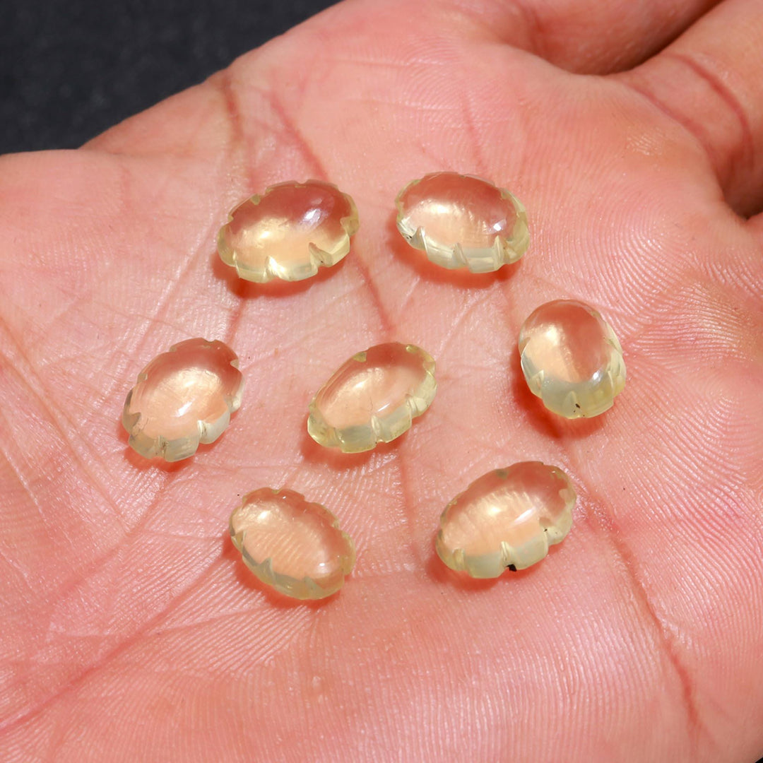 Lemon Quartz Clouds Shape Beads, Natural Lemon Quarz Smooth Cloud Shape Gemstone Beads, Hand Carved Charms, 12 MM, Loose Carved Briolettes