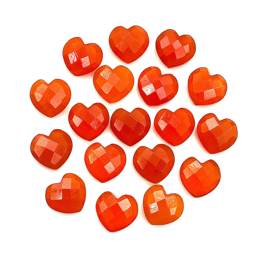 AAA Carnelian Heart Shape Briolette's, Natural Carnelian Faceted Heart Shape Beads, AAA Hand Carved Heart Charm, Jewelry Making Beads 12 MM
