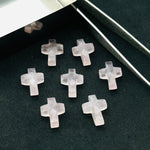 Load image into Gallery viewer, Natural Rose Quartz Cross Shape Gemstones Beads, Hand Carved Faceted Cross Shape Charms Beads, Holy Gemstone Beads Energy Beads 15X10 MM