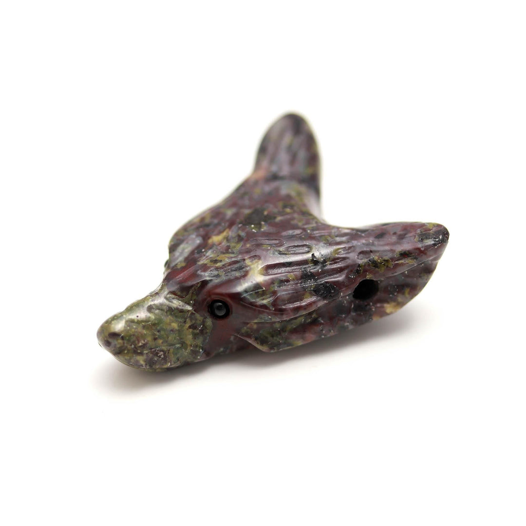 Dragon Blood Stone Fox Face Gemstone, Carved Crystal Animal Head for Jewelry Making, Crystals Gifts, 22 MM