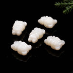 Load image into Gallery viewer, Mother Of Pearl Teddy Bear Beads, White Pearl Gummy Bear Beads for Jewelry Making 14 MM, Top to Bottom Drill, White Panda Gemstone