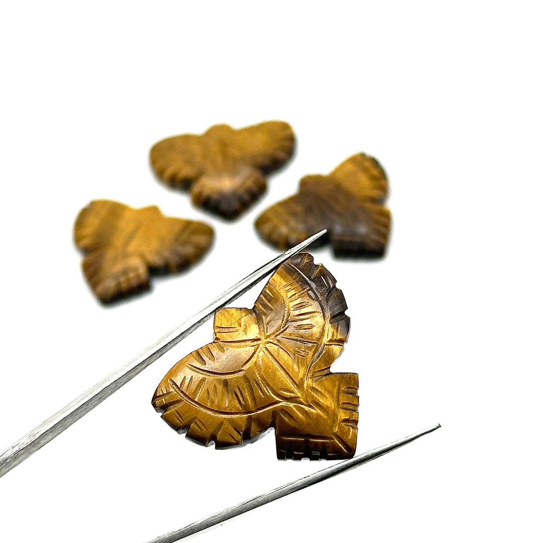 Natural Tiger's Eye Eagle Shape Carved Stone, AAA Tiger's Eye Hand Carved Eagle Shape Gemstone, Jewelry Making, Bird Shape Carving, 30 MM
