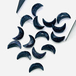 Load image into Gallery viewer, Pretty Black Sunstone Carved Moon Shape Beads, Hand Carved Moon Shape Gemstone Beads For Jewelry, Moon Shape Briolette's, Moon Charms 12 MM