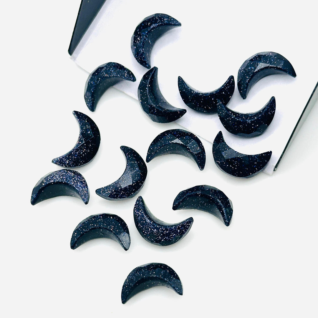 Pretty Black Sunstone Carved Moon Shape Beads, Hand Carved Moon Shape Gemstone Beads For Jewelry, Moon Shape Briolette's, Moon Charms 12 MM