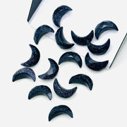 Pretty Black Sunstone Carved Moon Shape Beads, Hand Carved Moon Shape Gemstone Beads For Jewelry, Moon Shape Briolette's, Moon Charms 12 MM
